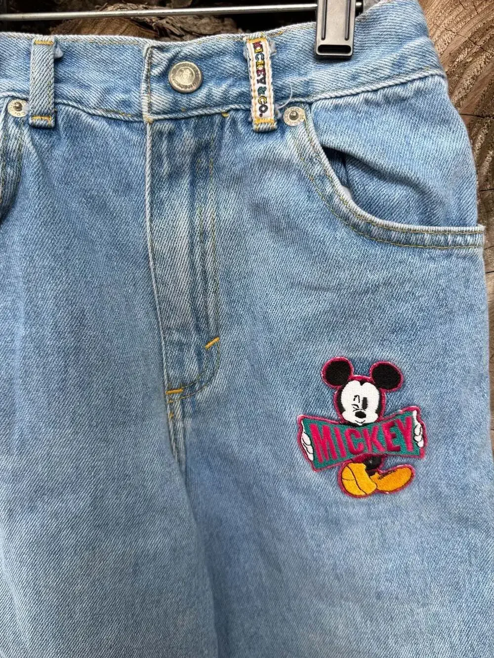 Vintage Mickey & Co. Disney Light Wash Denim Embroidered Mickey Mouse Patch